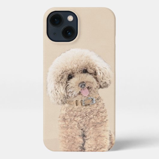 Poodle Miniatur Spielzeug Apricot Cream Brown Dog  iPhone Hülle (Rückseite)