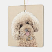 Poodle Miniatur Spielzeug Apricot Cream Brown Dog Keramikornament (Links)