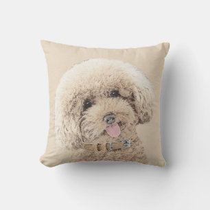 Poodle Miniatur Spielzeug Apricot Cream Brown Dog Kissen