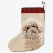 Poodle Miniatur Spielzeug Apricot Cream Brown Dog Kleiner Weihnachtsstrumpf (Rückseite)