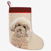 Poodle Miniatur Spielzeug Apricot Cream Brown Dog Kleiner Weihnachtsstrumpf (Vorderseite)