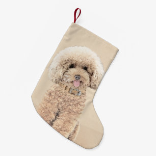 Poodle Miniatur Spielzeug Apricot Cream Brown Dog Kleiner Weihnachtsstrumpf