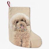Poodle Miniatur Spielzeug Apricot Cream Brown Dog Kleiner Weihnachtsstrumpf (Vorderseite)