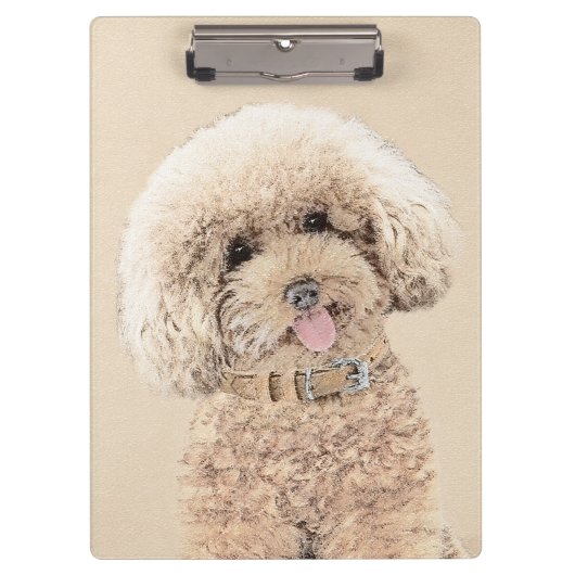 Poodle Miniatur Spielzeug Apricot Cream Brown Dog Klemmbrett (Vorderseite)