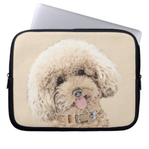 Poodle Miniatur Spielzeug Apricot Cream Brown Dog  Laptopschutzhülle