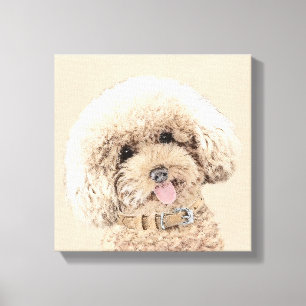 Poodle Miniatur Spielzeug Apricot Cream Brown Dog Leinwanddruck