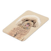 Poodle Miniatur Spielzeug Apricot Cream Brown Dog Magnet (Linke Seite)