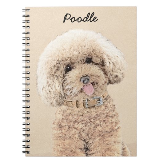 Poodle Miniatur Spielzeug Apricot Cream Brown Dog Notizblock (Vorderseite)