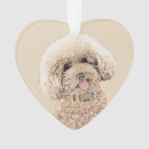 Poodle Miniatur Spielzeug Apricot Cream Brown Dog Ornament