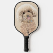 Poodle Miniatur Spielzeug Apricot Cream Brown Dog  Pickleball Schläger (Rückseite)