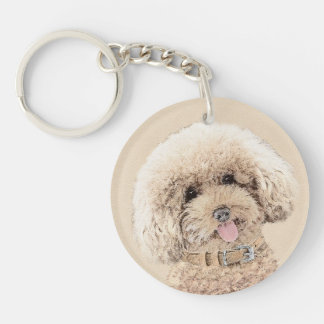 Poodle Miniatur Spielzeug Apricot Cream Brown Dog Schlüsselanhänger