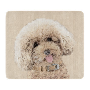 Poodle Miniatur Spielzeug Apricot Cream Brown Dog  Schneidebrett