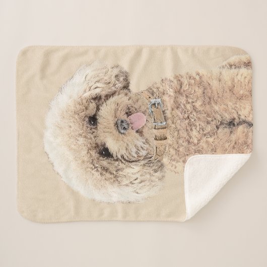 Poodle Miniatur Spielzeug Apricot Cream Brown Dog Sherpadecke (Vorderseite (Horizontal))