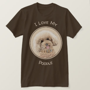 Poodle Miniatur Spielzeug Apricot Cream Brown Dog  T-Shirt
