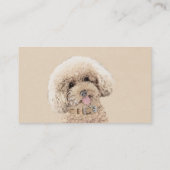 Poodle Miniatur Spielzeug Apricot Cream Brown Dog Visitenkarte (Rückseite)