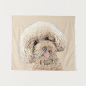 Poodle Miniatur Spielzeug Apricot Cream Brown Dog Wandteppich (Vorderseite (Horizontal))