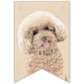 Poodle Miniatur Spielzeug Apricot Cream Brown Dog Wimpelkette (Erste Fahne)
