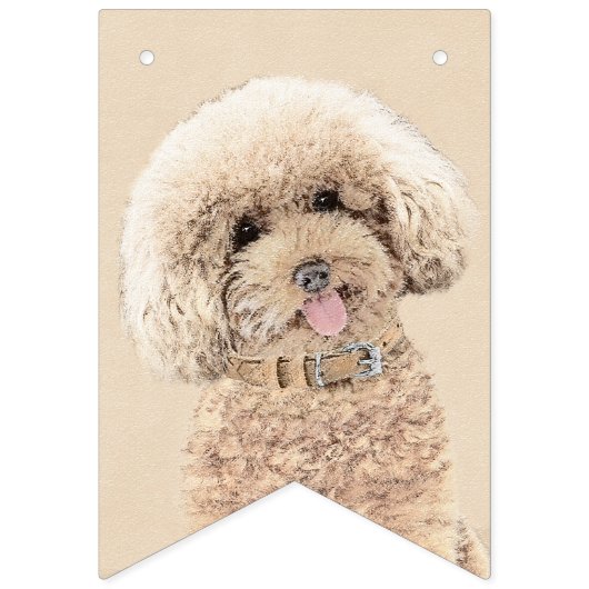Poodle Miniatur Spielzeug Apricot Cream Brown Dog Wimpelkette (Dritte Fahne)