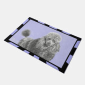 Poodle Miniatur Spielzeug Silver Gray Blue Hund Ku Fußmatte (Schrägansicht)