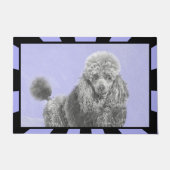 Poodle Miniatur Spielzeug Silver Gray Blue Hund Ku Fußmatte (Vorderseite)