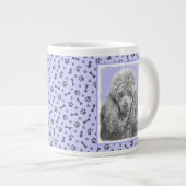 Poodle Miniatur Spielzeug Silver Gray Blue Hund Ku Jumbo-Tasse (Vorderseite Rechts)