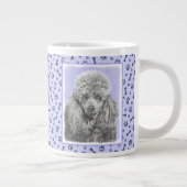 Poodle Miniatur Spielzeug Silver Gray Blue Hund Ku Jumbo-Tasse (Rechts)