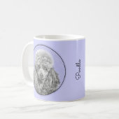 Poodle Miniatur Spielzeug Silver Gray Blue Hund Ku Kaffeetasse (Vorderseite Links)
