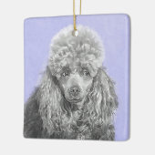 Poodle Miniatur Spielzeug Silver Gray Blue Hund Ku Keramikornament (Links)