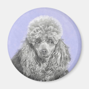 Poodle Miniatur Spielzeug Silver Gray Blue Hund Ku Magnet