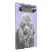 Poodle Miniatur Spielzeug Silver Gray Blue Hund Ku Mini Klemmbrett (Schrägansicht)