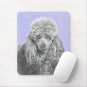 Poodle Miniatur Spielzeug Silver Gray Blue Hund Ku Mousepad (Mit Mouse)