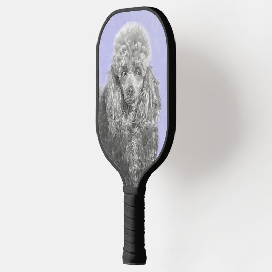 Poodle Miniatur Spielzeug Silver Gray Blue Hund Ku Pickleball Schläger (Links)