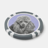 Poodle Miniatur Spielzeug Silver Gray Blue Hund Ku Pokerchips (Einzeln)