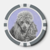 Poodle Miniatur Spielzeug Silver Gray Blue Hund Ku Pokerchips (Vorderseite)