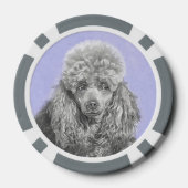 Poodle Miniatur Spielzeug Silver Gray Blue Hund Ku Pokerchips (Rückseite)