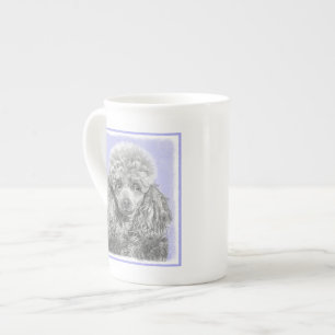 Poodle Miniatur Spielzeug Silver Gray Blue Hund Ku Porzellantasse
