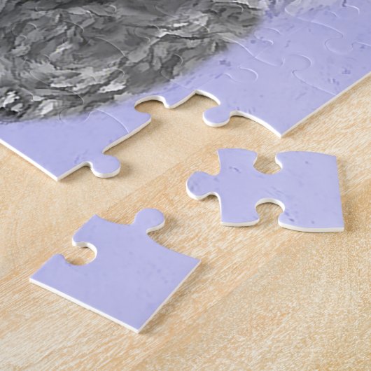 Poodle Miniatur Spielzeug Silver Gray Blue Hund Ku Puzzle (Seite)