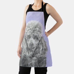 Poodle Miniatur Spielzeug Silver Gray Blue Hund Ku Schürze