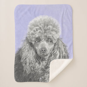 Poodle Miniatur Spielzeug Silver Gray Blue Hund Ku Sherpadecke