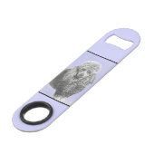 Poodle Miniatur Spielzeug Silver Gray Blue Hund Ku Speed Flaschenöffner (Rückseite Schrägansicht)