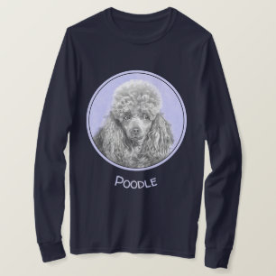 Poodle Miniatur Spielzeug Silver Gray Blue Hund Ku T-Shirt