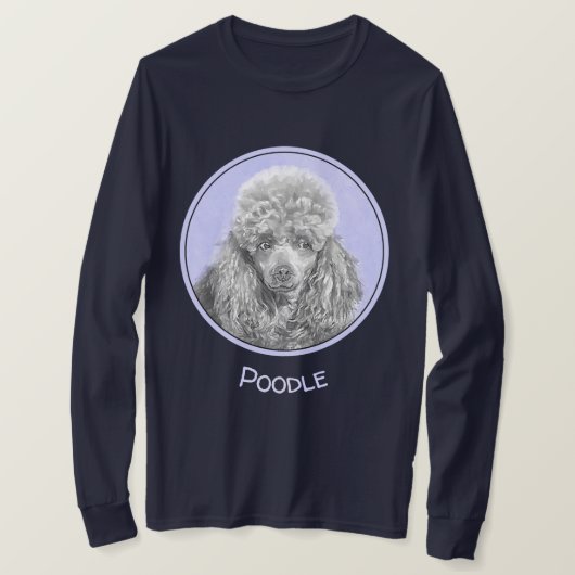 Poodle Miniatur Spielzeug Silver Gray Blue Hund Ku T-Shirt (Design vorne)
