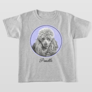 Poodle Miniatur Spielzeug Silver Gray Blue Hund Ku T-Shirt