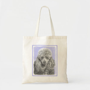 Poodle Miniatur Spielzeug Silver Gray Blue Hund Ku Tragetasche