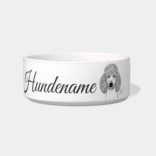 Poodle Minimalist Line Art personalized bowl Napf (Vorderseite)