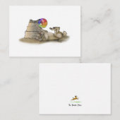 Poodle mit Beach Ball und Sand Castle Note Card Mitteilungskarte (Vorne/Hinten)