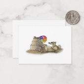 Poodle mit Beach Ball und Sand Castle Note Card Mitteilungskarte (Vorderseite/Rückseite Beispiel)