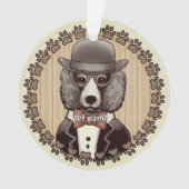 Poodle mit Brille Ornament (Vorderseite)