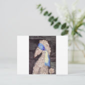 Poodle mit dem Perlenohrring Postkarte (Stehend Vorderseite)