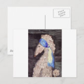 Poodle mit dem Perlenohrring Postkarte (Vorne/Hinten)